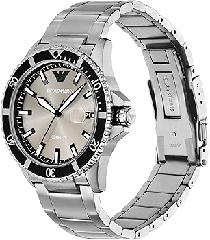 AR  11683 Men’s Black Dial Stainless Steel Analog Watch | Premium Quartz Wrist Watch